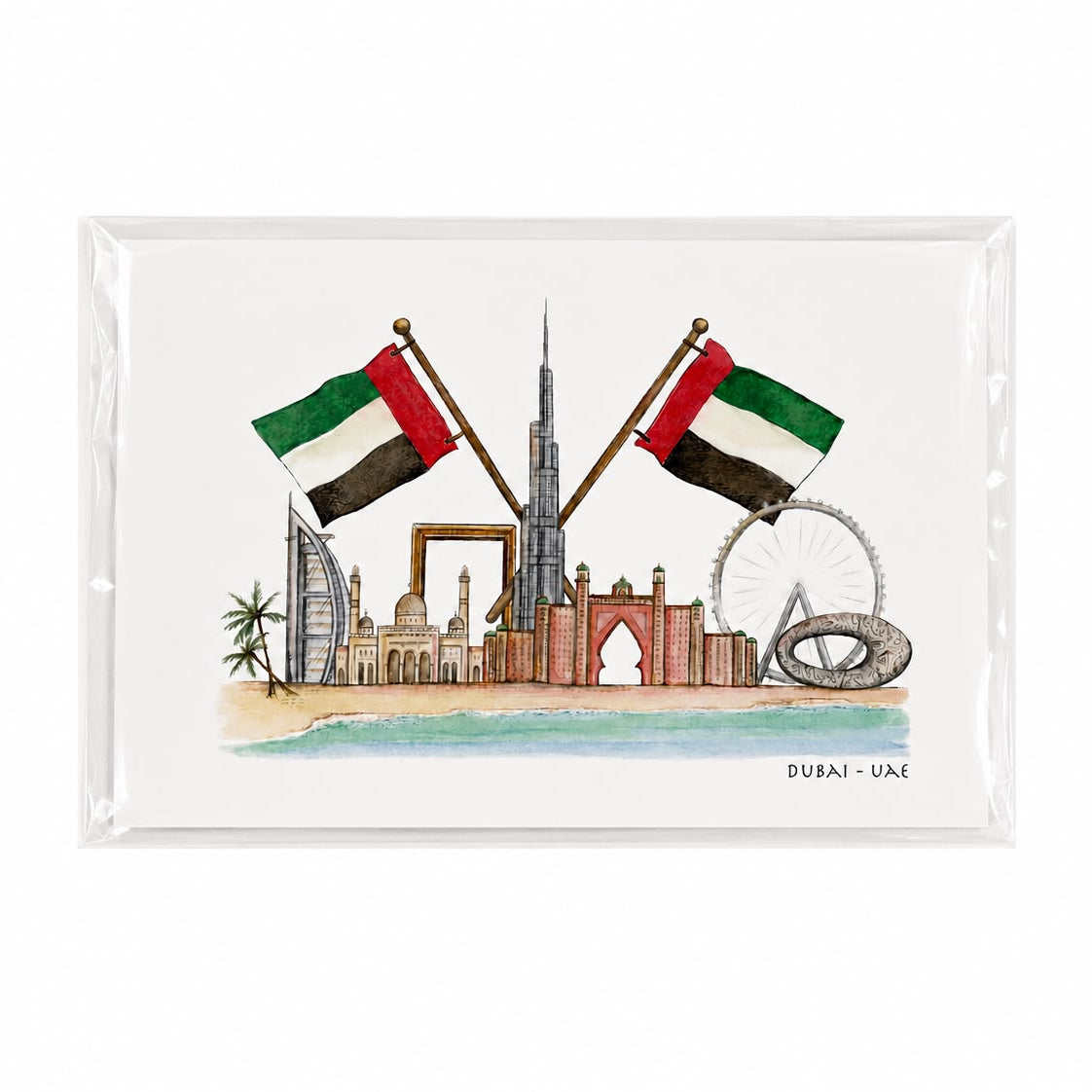 Dubai Skyline Mounted Print