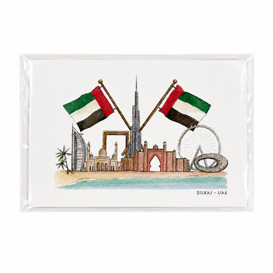 Dubai Skyline Mounted Print