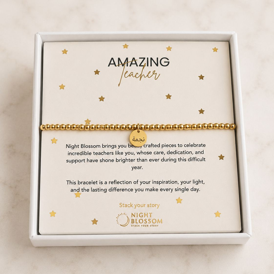 Amazing Teacher Star Charm Bracelet