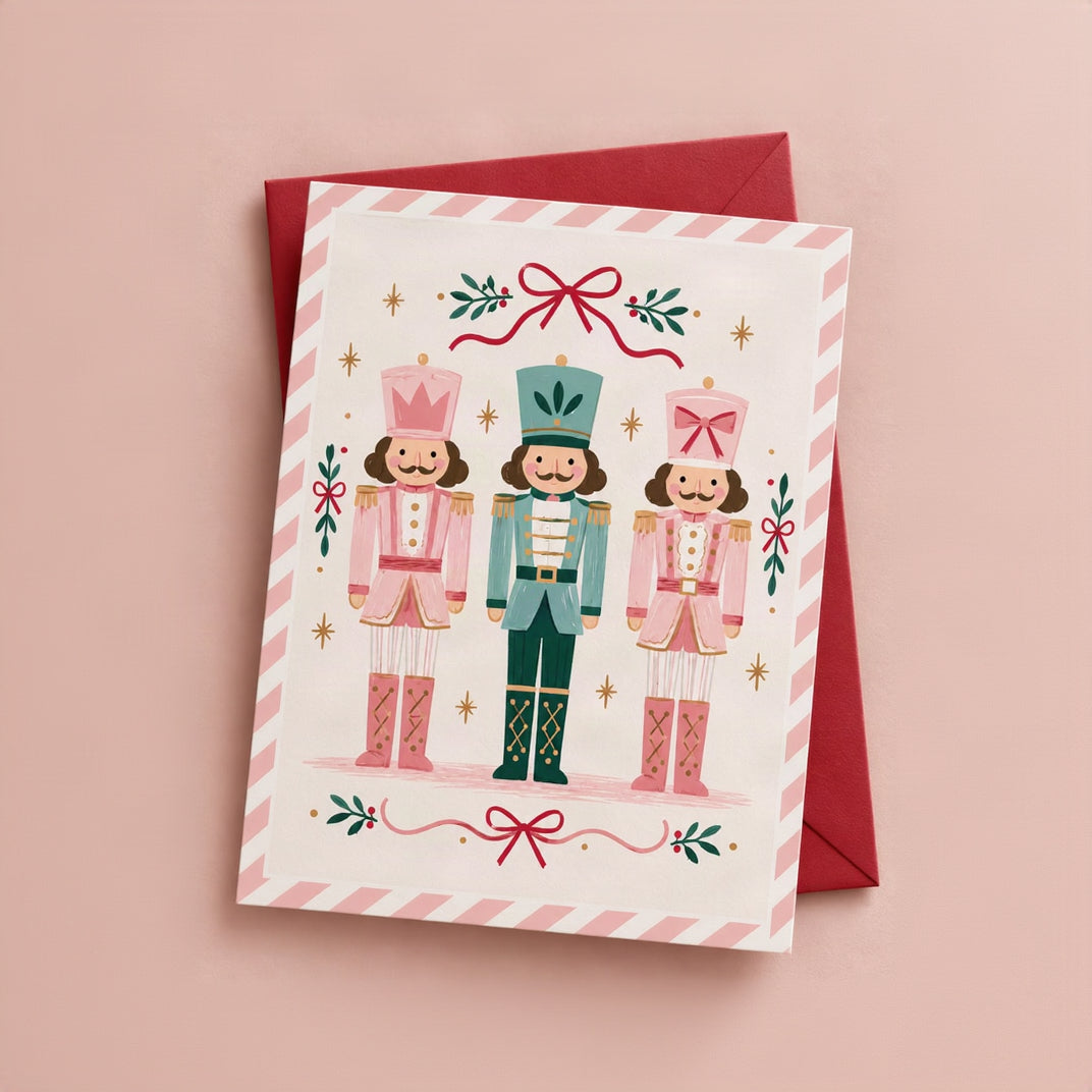 Pastel Nutcracker Christmas Greeting Card