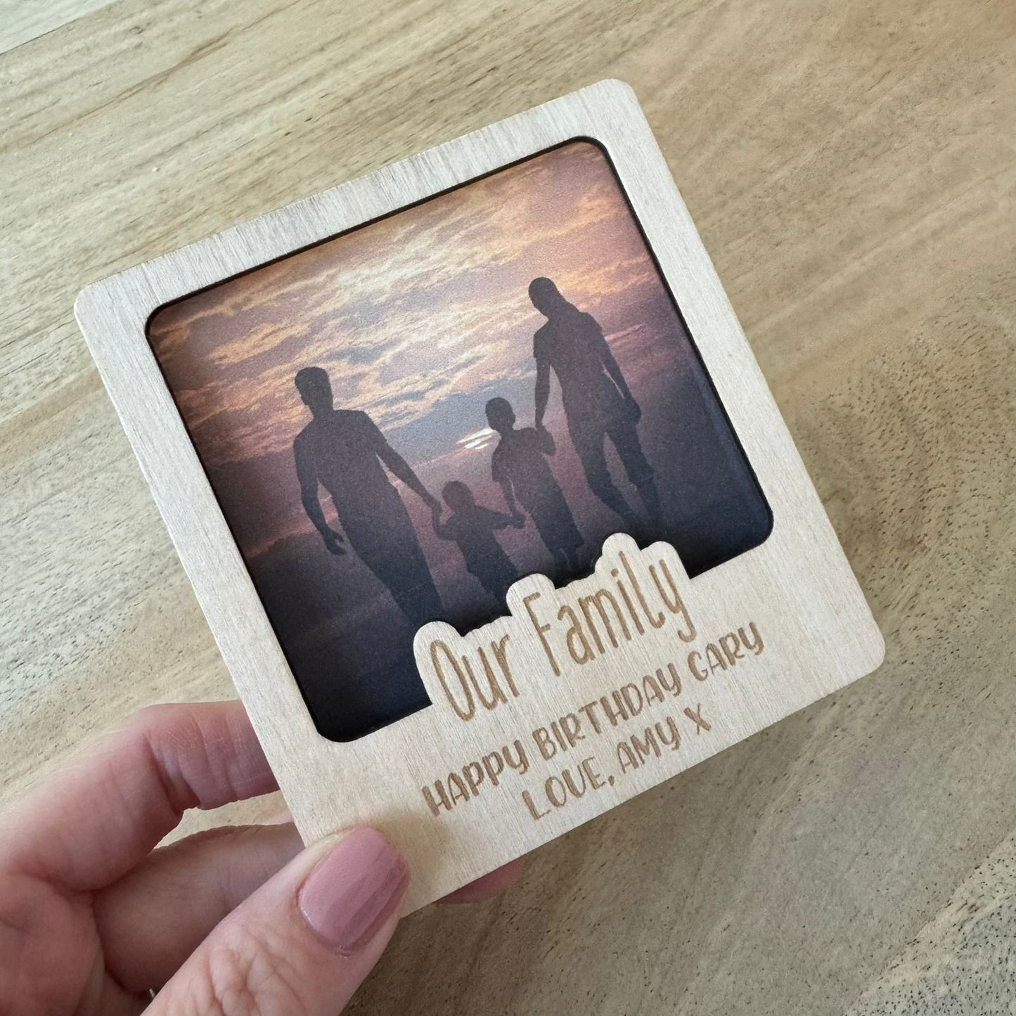 Personalized mini wooden photo frame