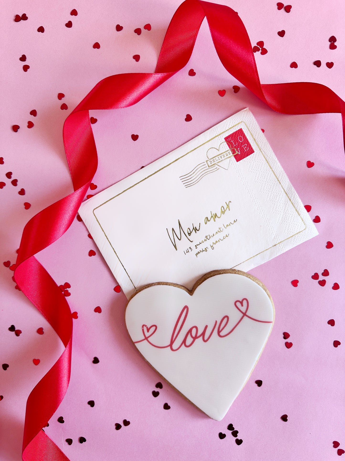 Valentine's Love Heart Cookie - 10cm x 10cm