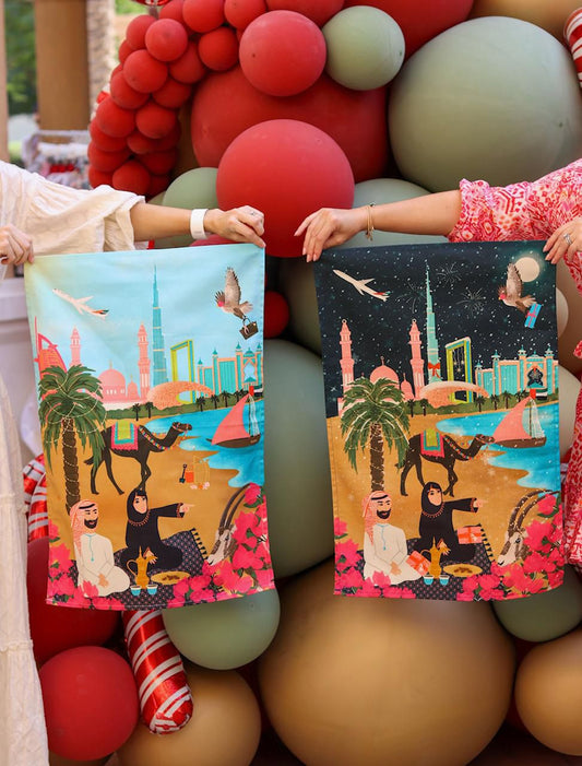 Dubai 2025 Christmas Tea Towel - 100% cotton