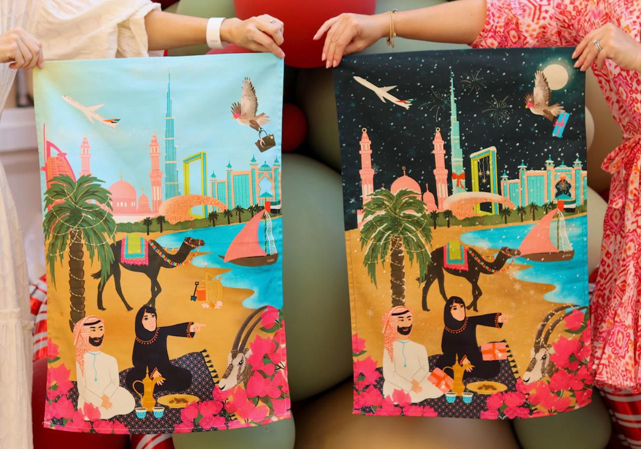 Dubai 2025 Christmas Tea Towel - 100% cotton