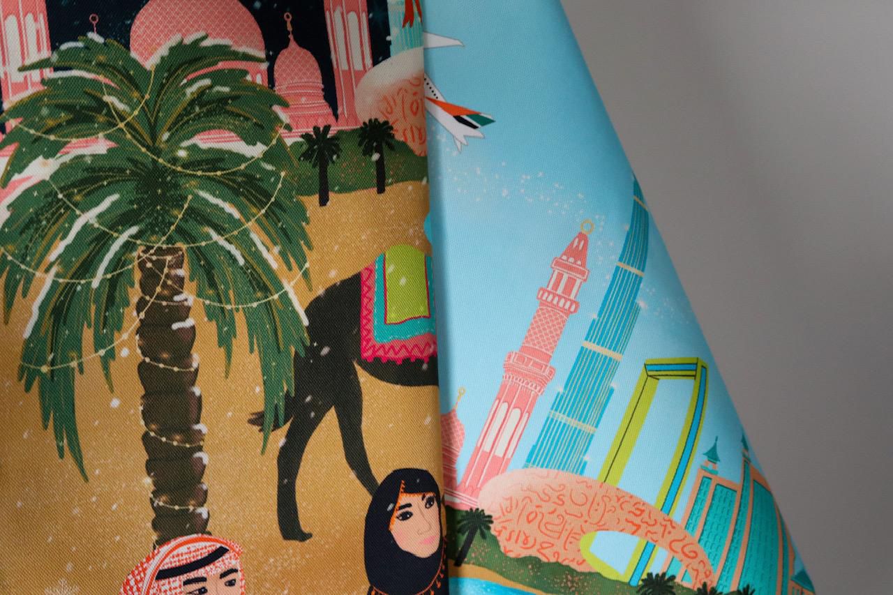 Dubai 2025 Christmas Tea Towel - 100% cotton